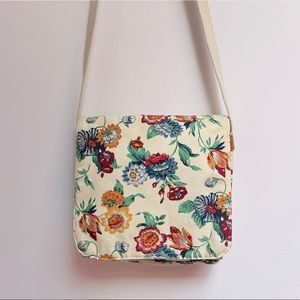 Beautiful floral canvas messenger bag